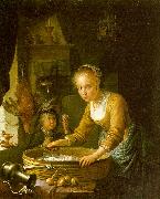 Girl Chopping Onions Gerrit Dou